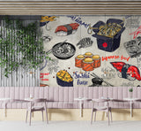 High-Quality Self-Adhesive Photo Wallpaper With Custom Design For Kitchen, Restaurant, Or Office – "Japanese Cuisine On A Dark Background" (Copy)