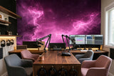 Pink Nebula Galaxy Wall Mural - Cosmic Space Removable Non-Woven Wallpaper