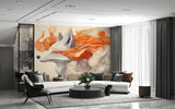 Self-Adhesive Full Wall Mural Abstract Art Design for Living Room, Kitchen, Bedroom 'Fox in a Vision'