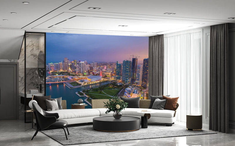 Traditional Wall Mural Art Print – City Wallpaper for Home, Bedroom, Office | "Evening City" 🌃🏙️