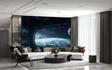 Cosmic Self-Adhesive Wall Mural Unique Space Print for Living Room, Bedroom, Office or Teen Room Spacecraft Control Interior Design Art Wall