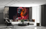 Ethnic print Modern style Non-woven Mural for living room Accent wall for bedroom "Buddha" Spiritual strength Motivational artwork