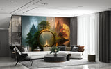 Self-Adhesive Wallpaper Full Wall Print For Living Room Office Design Fantasy Mural "Mystical Other Worlds" For Bedroom 🌌