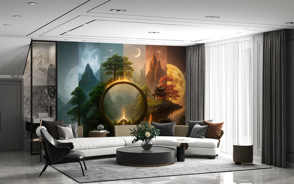 Self-Adhesive Wallpaper Full Wall Print For Living Room Office Design Fantasy Mural "Mystical Other Worlds" For Bedroom 🌌