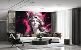 Peel and Stick Wall Mural “Neon Antiquity” – Neoclassical Art for Office or Gaming Room