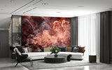 Abstract Wallpaper Romantic Motif Self-Adhesive Wall Mural for Living Room, Bedroom Coral Smoke Mixed with White Abstract Art for Office Print Art Wall 💫
