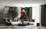 Cyberpunk Cat Wall Mural – Gaming Room Peel and Stick Wallpaper | Cool Teen Bedroom Decor Gift