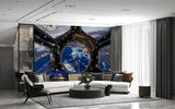Peel and Stick Mural for the entire wall earth spacecraft elements this image furnished Print for the office or bedroom Spacecraft atmosphere Design for a teenager's room