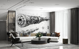 Self-Adhesive Wall Mural – Technical Engineering Drawing Wallpaper for Office
