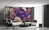 Self Adhesive Floral Wallpaper – Peony & Hydrangea Wall Mural, Removable Botanical Wall Decor
