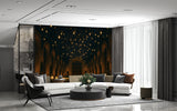 Gothic Great Hall Wall Mural – Non-Woven Wallpaper | Magical Floating Lights Interior Art for Living Room & Bedroom