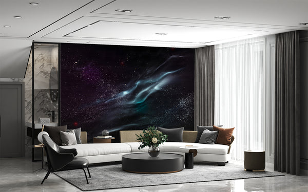 Cosmic Wall Print peel and Stick Muralr For Living Room, Hall, Or Above The Bed "Stream Of Starlight" 🌌