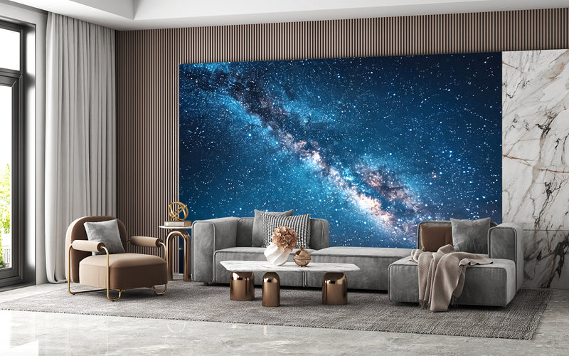 Accent Wall Non-Woven Wallpaper For Living Room, Kids Room, Bedroom | Home Decor "Milky Way Over The Sea" 🌌