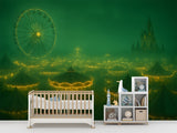 Mysterious Attraction in the Fog Wall Mural for Kids’ Room Mystical Print for Teen Bedroom Peel and Stick Mural Hallway Design Creates a Magical and Enchanting Atmosphere 🎠✨