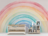 Non-Woven Wall Mural Painted Rainbow for a Magical Kids Room