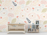 Woodland Bear Nursery Wall Mural – Cute Honey Bears Peel and Stick Wallpaper