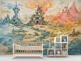 Peel and Stick Wall Mural “Fantasy Kingdom Map” –Wallpaper for Kids Room