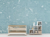 Pastel tones Math formulas and examples wall mural for kids’ room Non-woven wallpaper Print for office Accent wall for school Calm color palette 🧠
