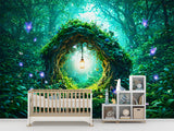 Enchanted Forest Non-Woven Wall Mural – Magical Woodland for Nursery, Bedroom