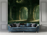 Wall Print Self-Adhesive Wall Murals With Architecture Image For Living Room Kitchen "Lost Temple Of Water" 🏛
