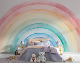 Non-Woven Wall Mural Painted Rainbow for a Magical Kids Room