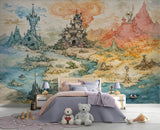 Peel and Stick Wall Mural “Fantasy Kingdom Map” –Wallpaper for Kids Room