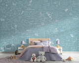Pastel tones Math formulas and examples wall mural for kids’ room Non-woven wallpaper Print for office Accent wall for school Calm color palette 🧠