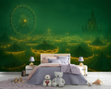Mysterious Attraction in the Fog Wall Mural for Kids’ Room Mystical Print for Teen Bedroom Peel and Stick Mural Hallway Design Creates a Magical and Enchanting Atmosphere 🎠✨