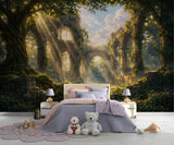 Peel and Stick Fairy Tale City Ruins Wall Mura Fantasy Kids Room Decor