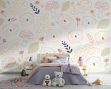 Woodland Bear Nursery Wall Mural – Cute Honey Bears Peel and Stick Wallpaper