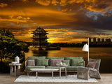 Peel and Stick Wall Mural for Office – Landscape with Sunset Yixing | Full Wall Design for Relaxation Areaoom & Office