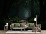 Mystic Forest Path Peel and Stick Wall Mural – Dark Woodland Nature Wallpaper for Bedroom, Living Room & Office