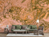 Non-Woven Wall Mural – Abstract Marble Flow in Warm Beige Tones, Modern Interior Design