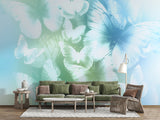 Floral Print | Non-Woven Wall Mural For Living Room | Butterfly Glow Art For Bedroom | Pastel Colors For Kids Room | Abstract Design 🌸