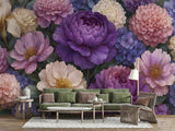 Self Adhesive Floral Wallpaper – Peony & Hydrangea Wall Mural, Removable Botanical Wall Decor