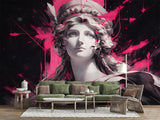 Peel and Stick Wall Mural “Neon Antiquity” – Neoclassical Art for Office or Gaming Room