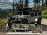 Peel and Stick Wallpaper Off-Road Hummer in the Forest – Realistic Off-Road Print Wall Mural for Garage, Office, and Kids’ Room