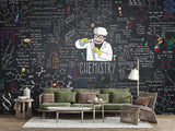 Colorful Formulas Self-Adhesive Wall Mural for Kids Room Print for Teen Room Interactive School Design Educational Design for Children Chemistry Classroom