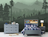 Self-adhesive wallpaper for a kids' room with a spirit of adventure and a magical atmosphere, accent wall art print "Silhouettes of Heroes" ✨