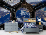 Peel and Stick Mural for the entire wall earth spacecraft elements this image furnished Print for the office or bedroom Spacecraft atmosphere Design for a teenager's room