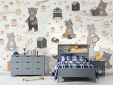 Cute Honey Bear Wallpaper • Sweet Beehive Peel and Stick or Non-Woven Wall Mural