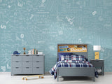 Pastel tones Math formulas and examples wall mural for kids’ room Non-woven wallpaper Print for office Accent wall for school Calm color palette 🧠