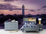 Natural Print Romantic Style Peel and Stick Wall Mural For Living Room And Bedroom Lighthouse Art For Entire Wall