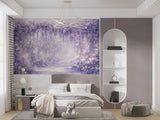 Self-Adhesive Fairy Garden Wallpaper – Dreamy Purple Wisteria Arch Wall Mural for Kids Room