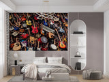 Rock & Roll Music Instruments Wall Mural - Non-Woven Wallpaper