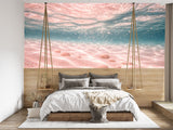 Dreamy Pink Underwater Ocean Shells Wallpaper Coastal Nursery Wall Mural