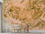 Non-Woven Wall Mural – Abstract Marble Flow in Warm Beige Tones, Modern Interior Design