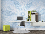 Light-blue-ethereal-dragon-mural-among-clouds-non-woven-wallpaper-luxury-wall-decor