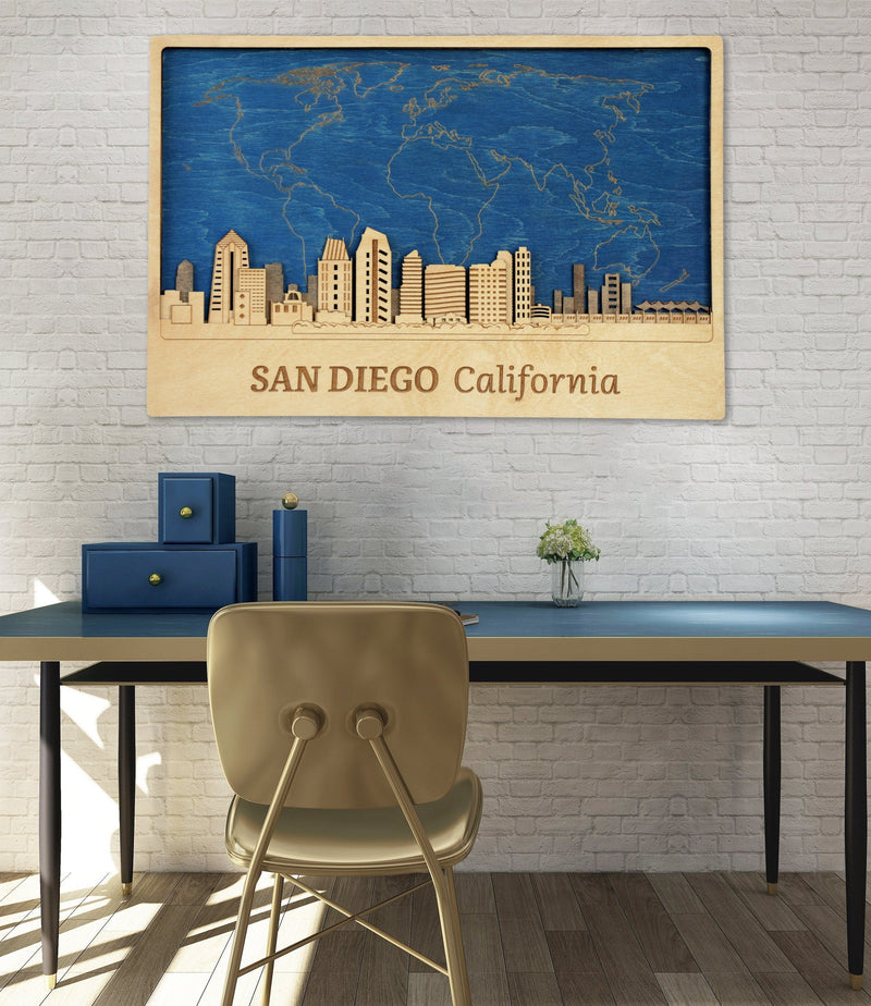 San Diego Wall Art - Personalized Wood Decor