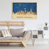 Seattle 3D City Skyline Wall Hangings - Personalized Wooden World Map